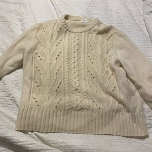 Ivory wool cable knit sweater